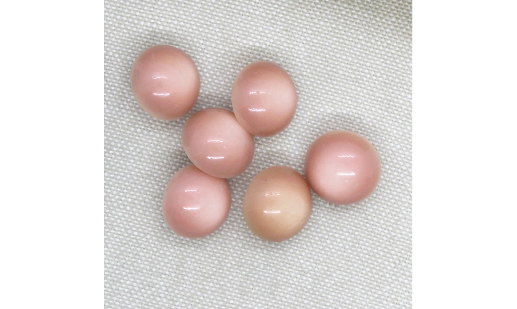 6 boutons / 14MM / Vieux rose Bombé