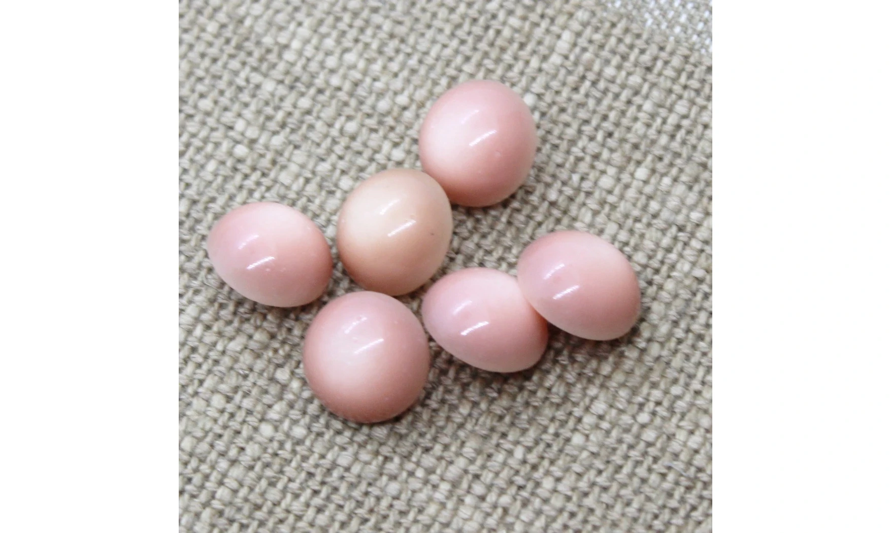 6 boutons / 14MM / Vieux rose Bombé