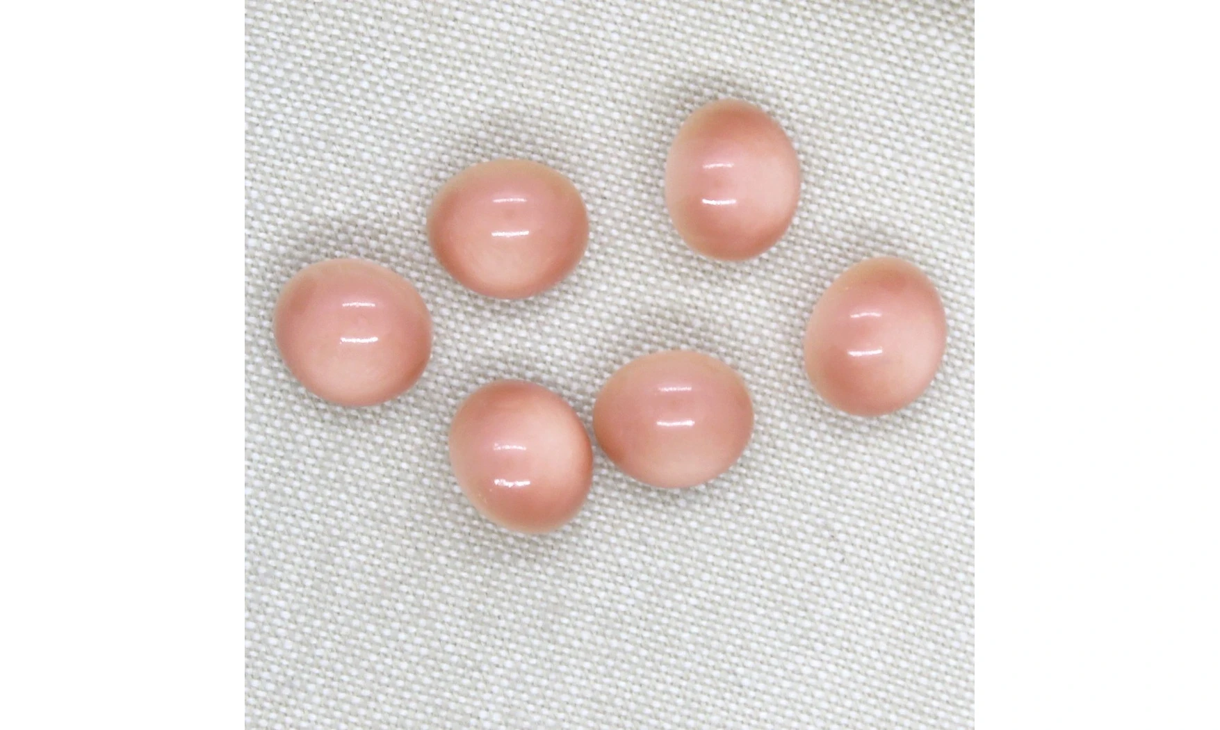 6 boutons / 12MM / Vieux rose Bombé