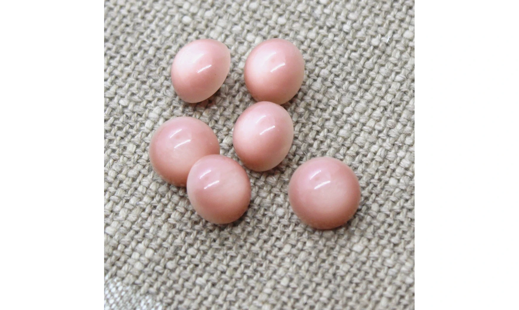 6 boutons / 12MM / Vieux rose Bombé