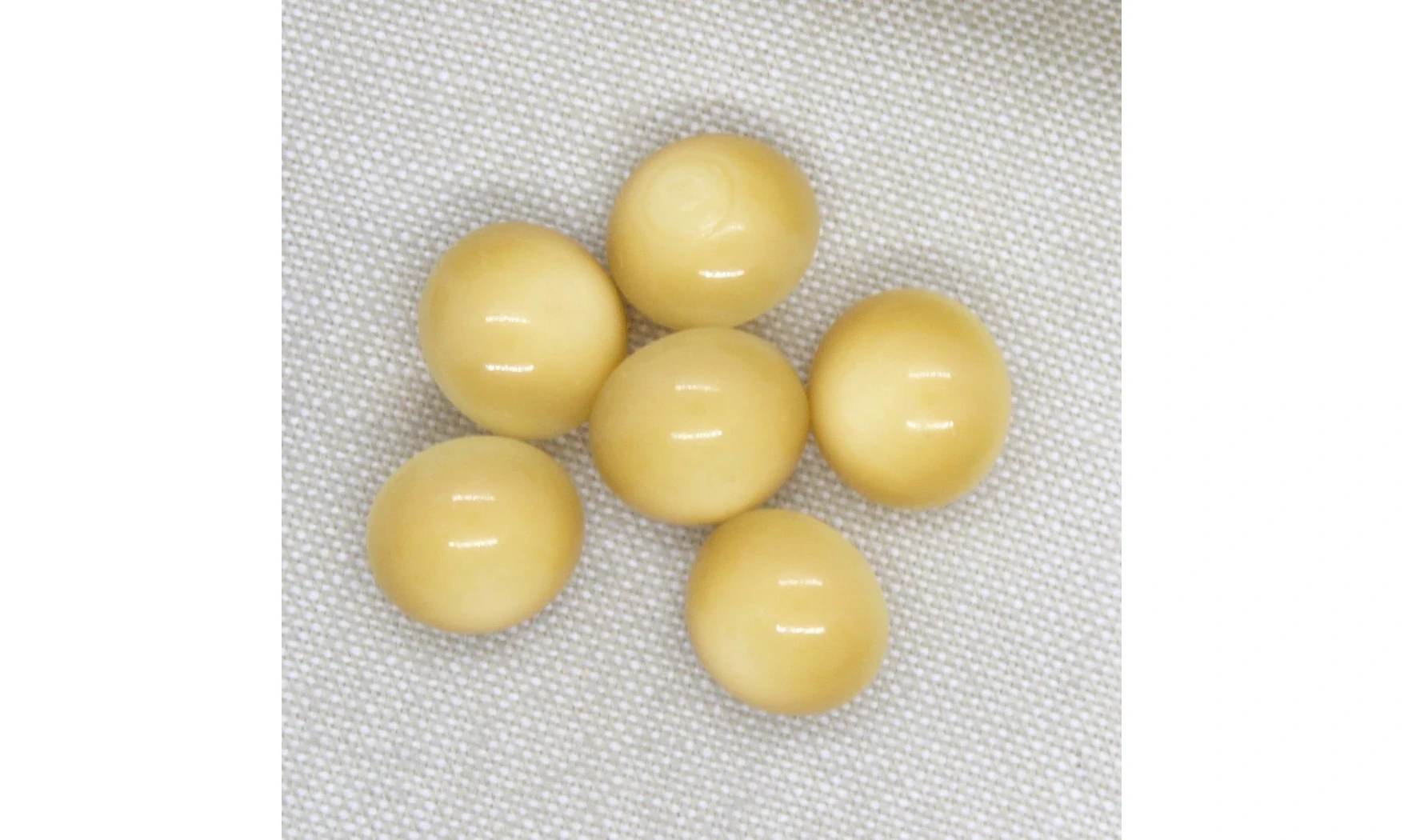 6 boutons / 14MM / Jaune Bombé