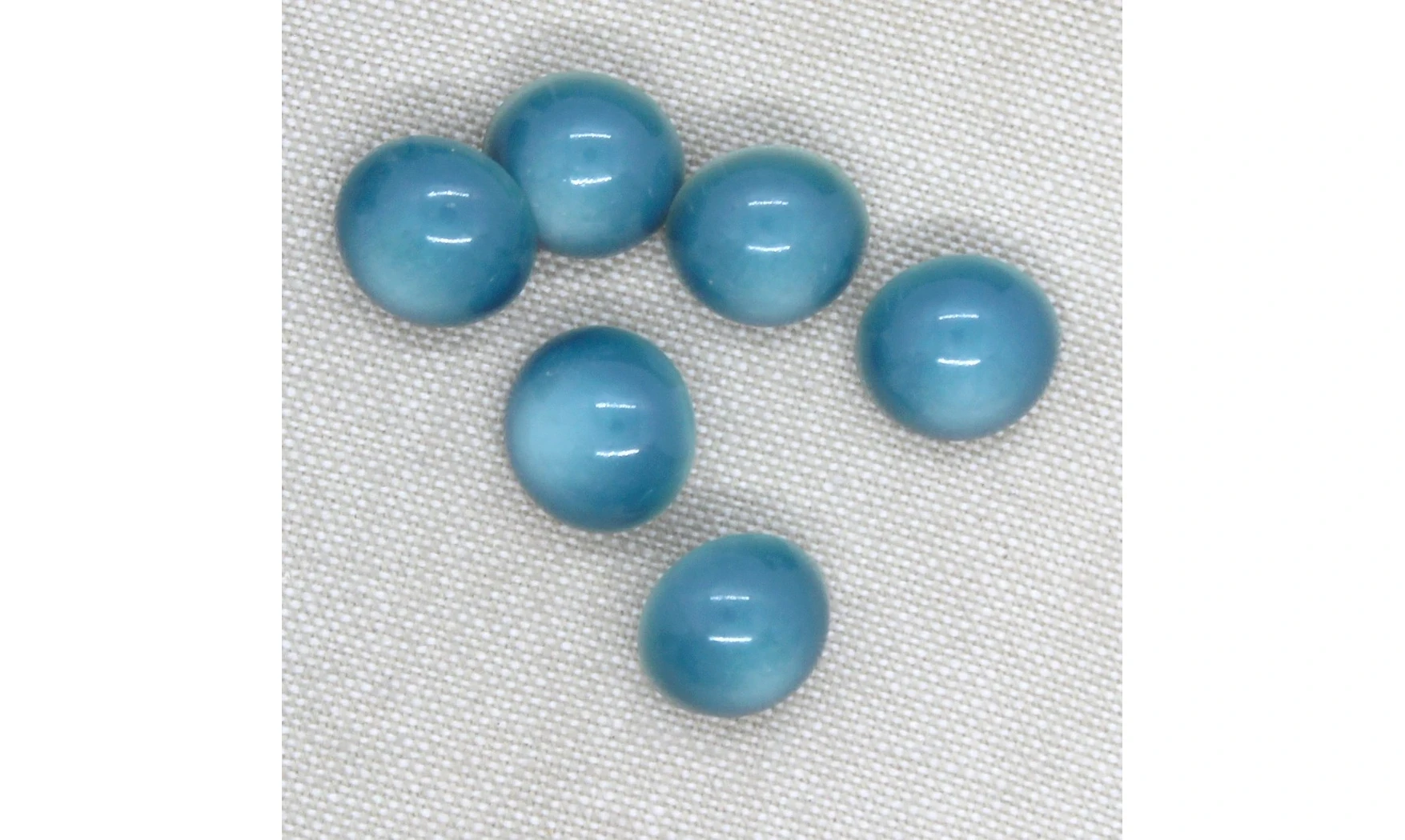 6 boutons / 14MM / Bleu Bombé