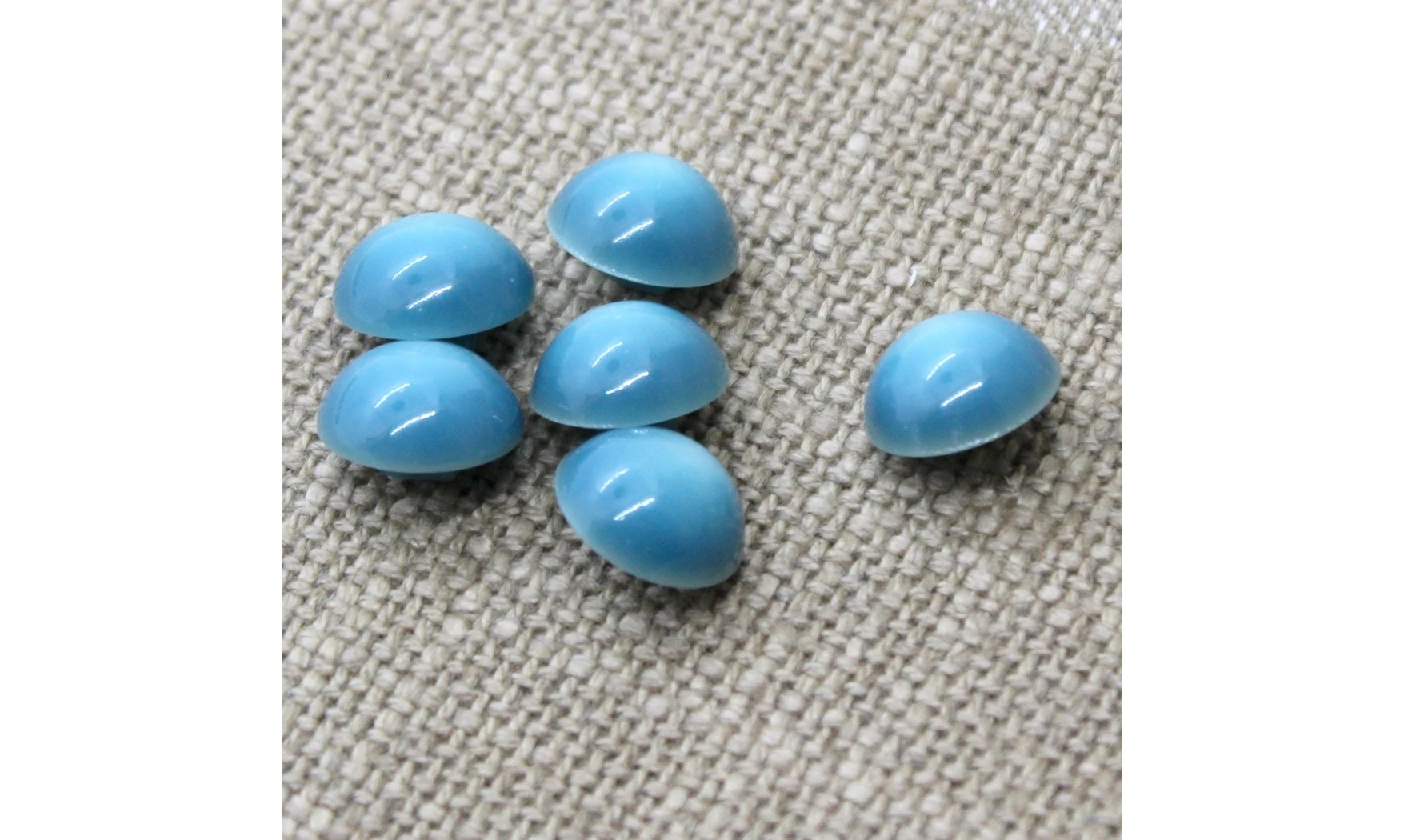 6 boutons / 14MM / Bleu Bombé