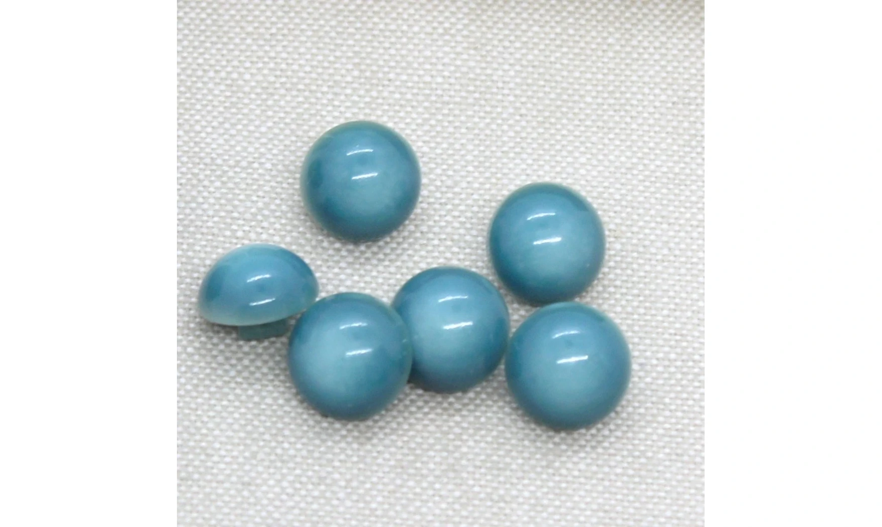 6 boutons / 12MM / Bleu Bombé