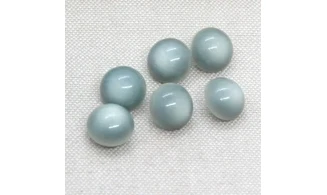 6 boutons / 12MM / Bleu verdatre Bombé