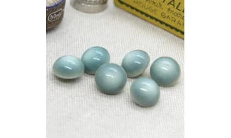 6 boutons / 12MM / Bleu verdatre Bombé