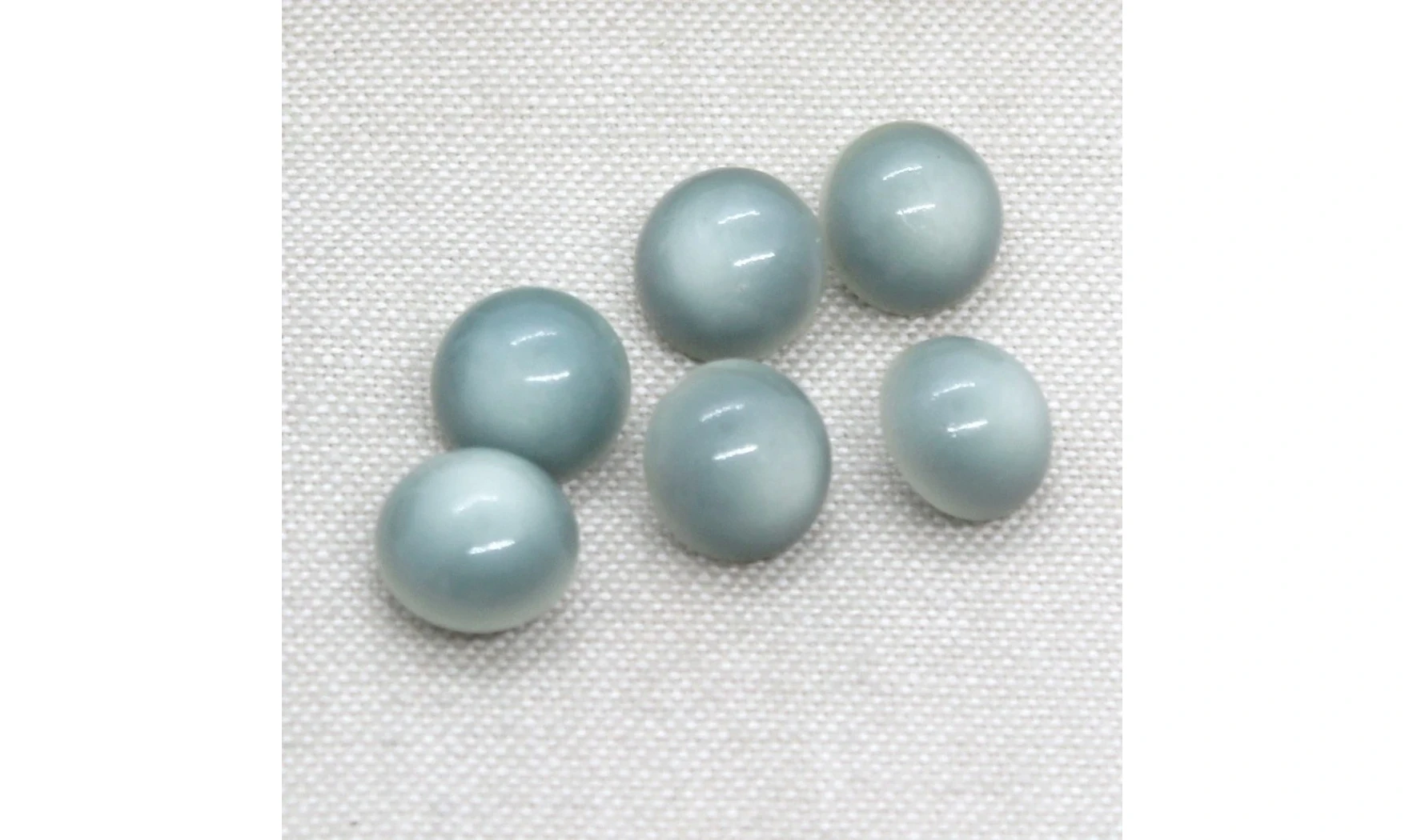 6 boutons / 12MM / Bleu verdatre Bombé