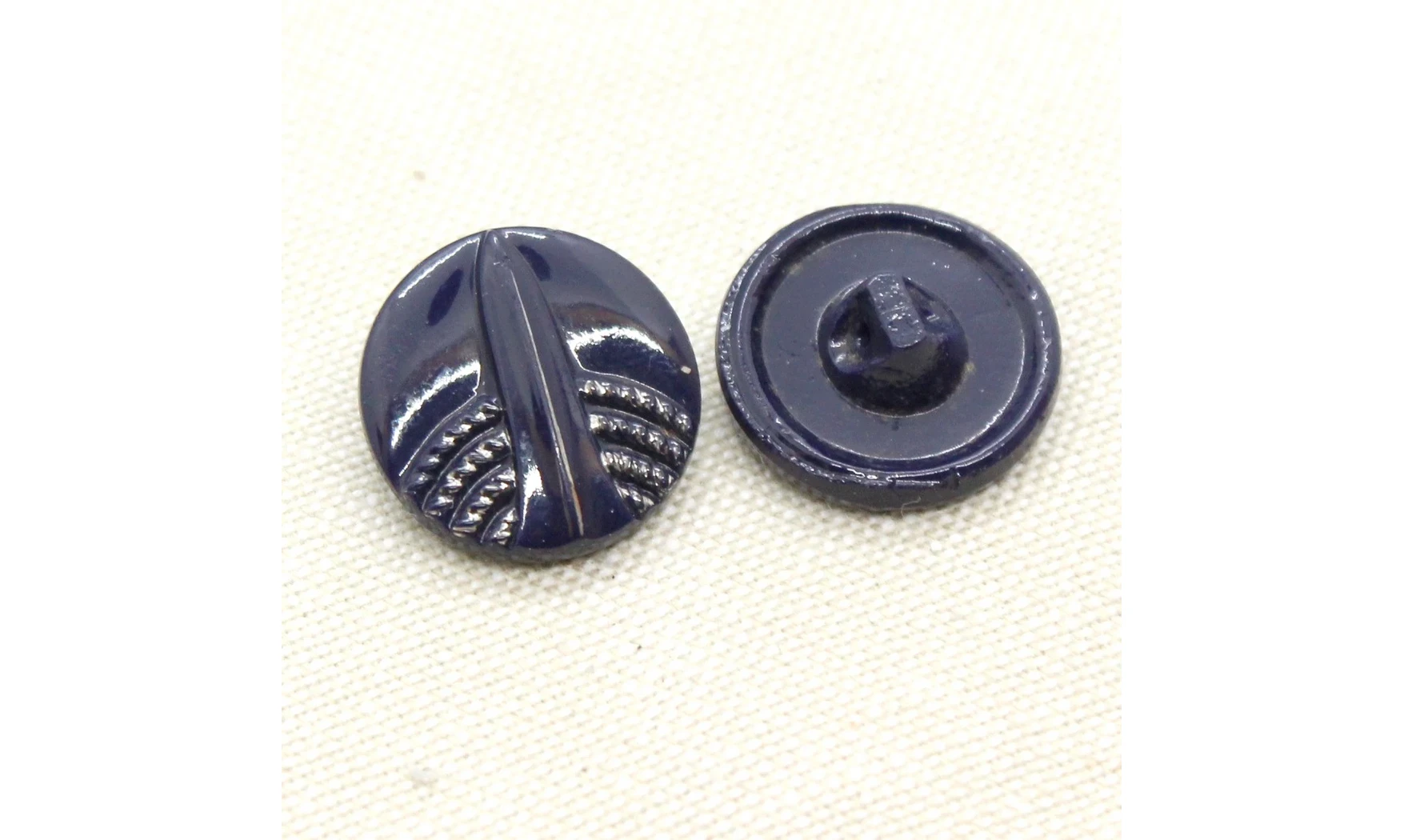 5 boutons / 18MM / Verre Bleu