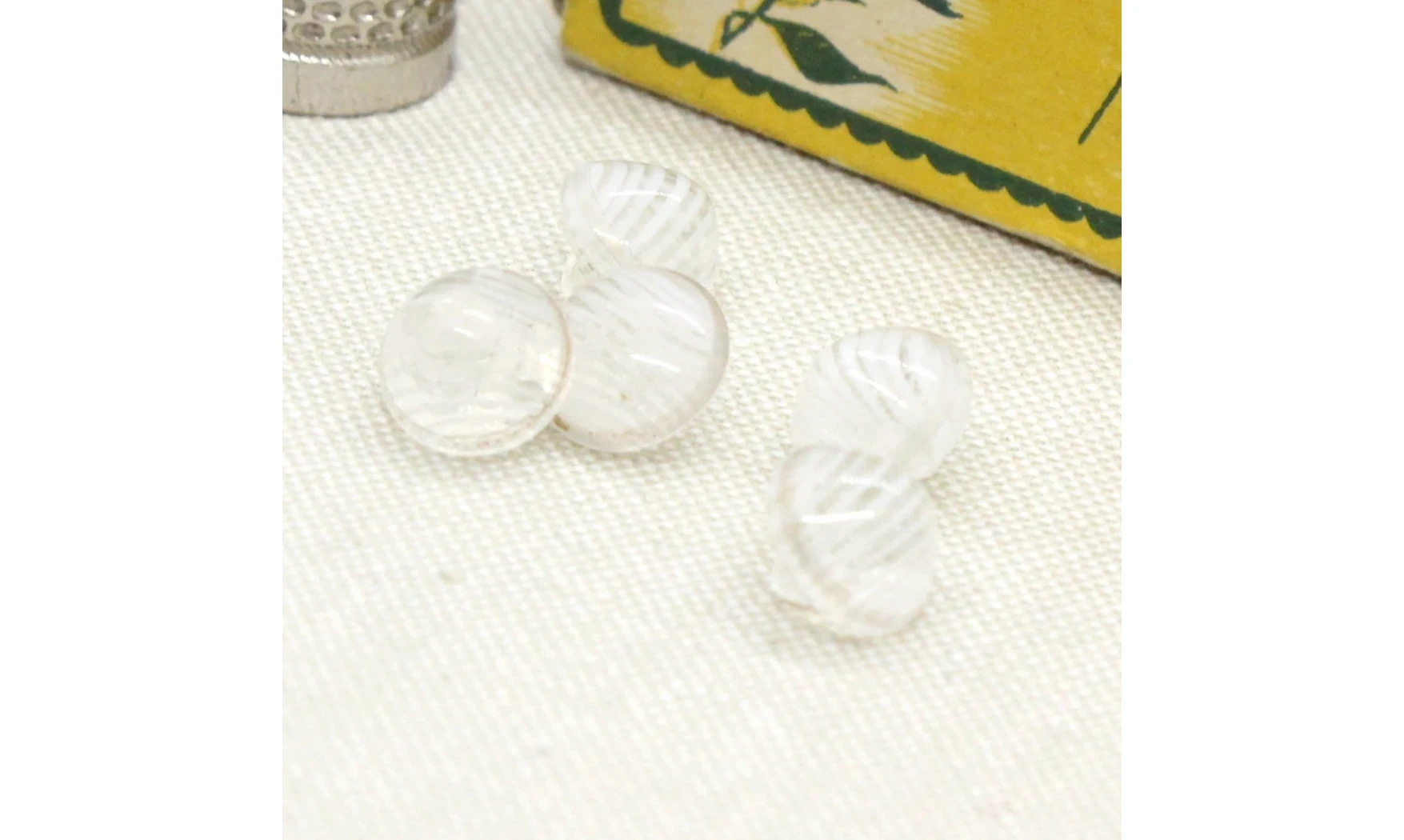 5 boutons / 10MM / Verre transparent