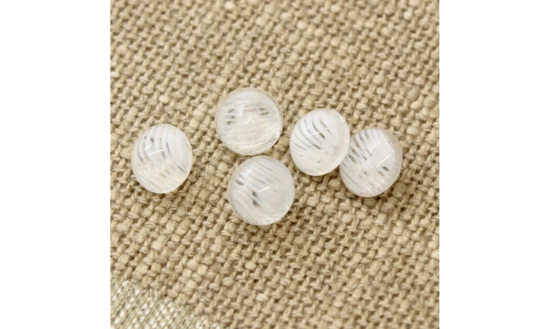 5 boutons / 10MM / Verre transparent