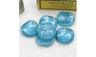6 Boutons / 22MM / Vagues bleues