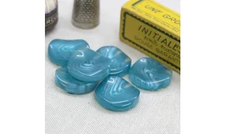 6 Boutons / 22MM / Vagues bleues