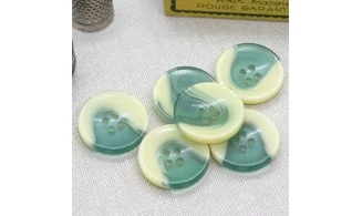 6 Boutons / 22MM / Vert et jaune