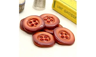 6 Boutons / 25MM / Brun Orangé