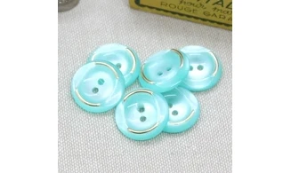 6 boutons / 18MM / Bleu Vert