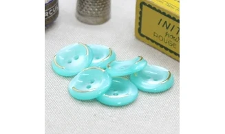 6 boutons / 18MM / Bleu Vert