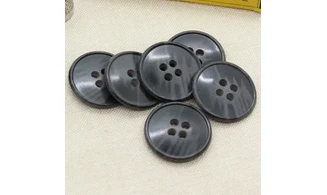 6 Boutons / 27MM / Gris zébré