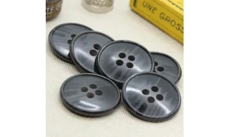 6 Boutons / 27MM / Gris zébré