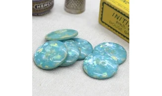 6 boutons / 23MM / Bleu "Paillettes"