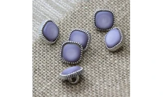 6 boutons / 13MM / Violet "Carré"