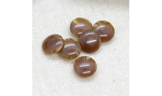 6 boutons / 12MM / Brun très plat