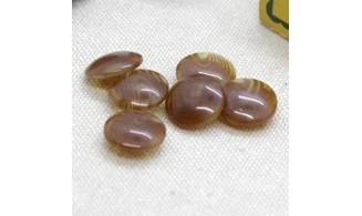 6 boutons / 12MM / Brun très plat