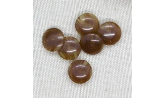 6 boutons / 12MM / Brun très plat