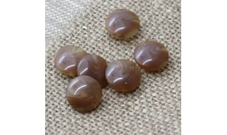 6 boutons / 12MM / Brun très plat