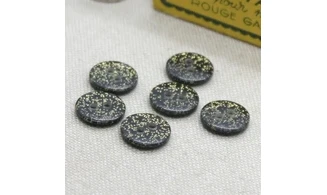 Boutons VINTAGE / 12MM / Noir"Paillette"