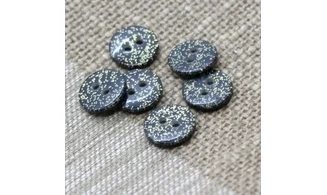 Boutons VINTAGE / 12MM / Noir"Paillette"