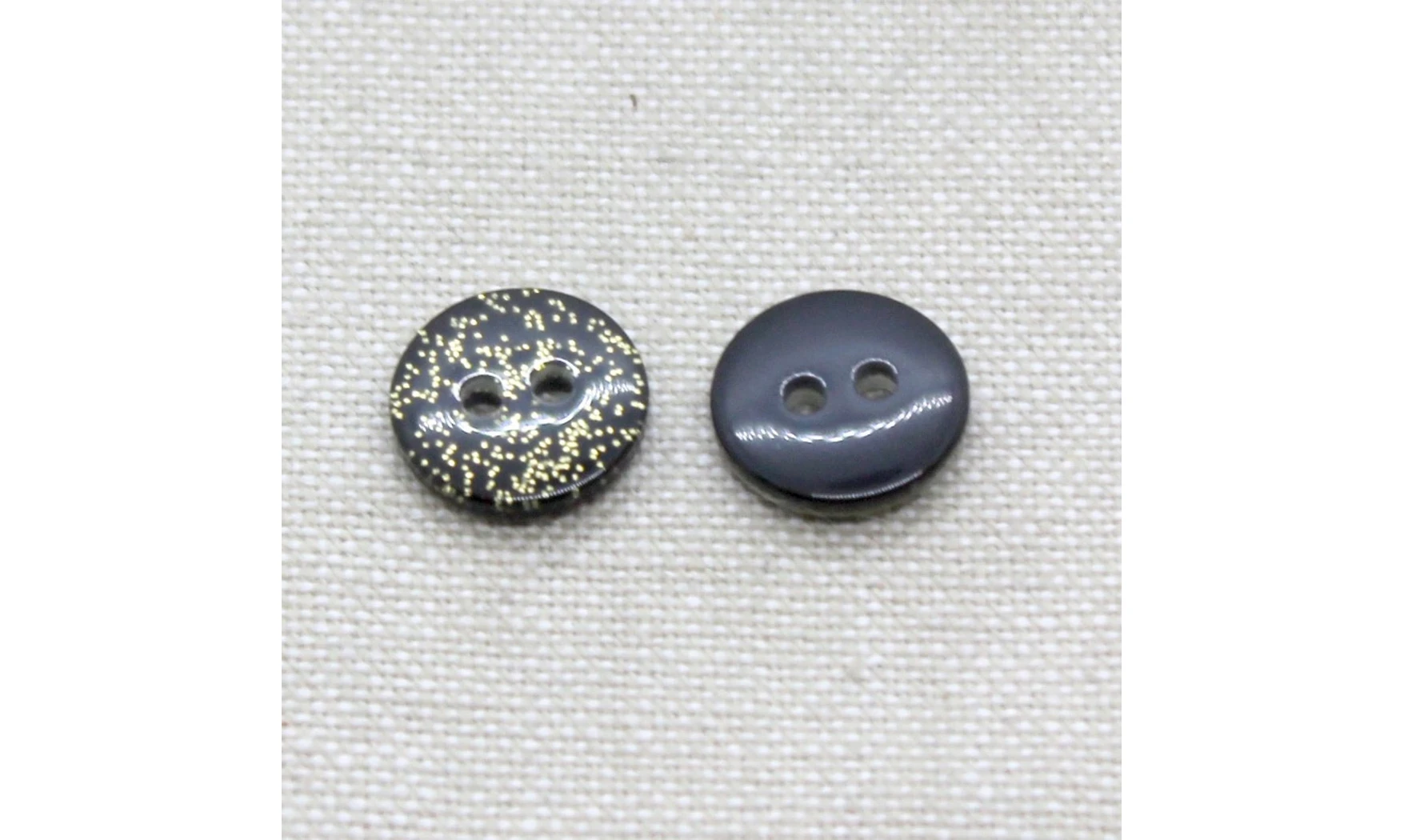 Boutons VINTAGE / 12MM / Noir"Paillette"
