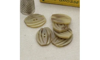 6 Boutons / 20MM / Ovoide, brun