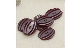 6 Boutons / 20MM / Ovoide, brun rouge