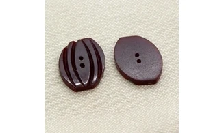 6 Boutons / 20MM / Ovoide, brun rouge