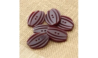 6 Boutons / 20MM / Ovoide, brun rouge