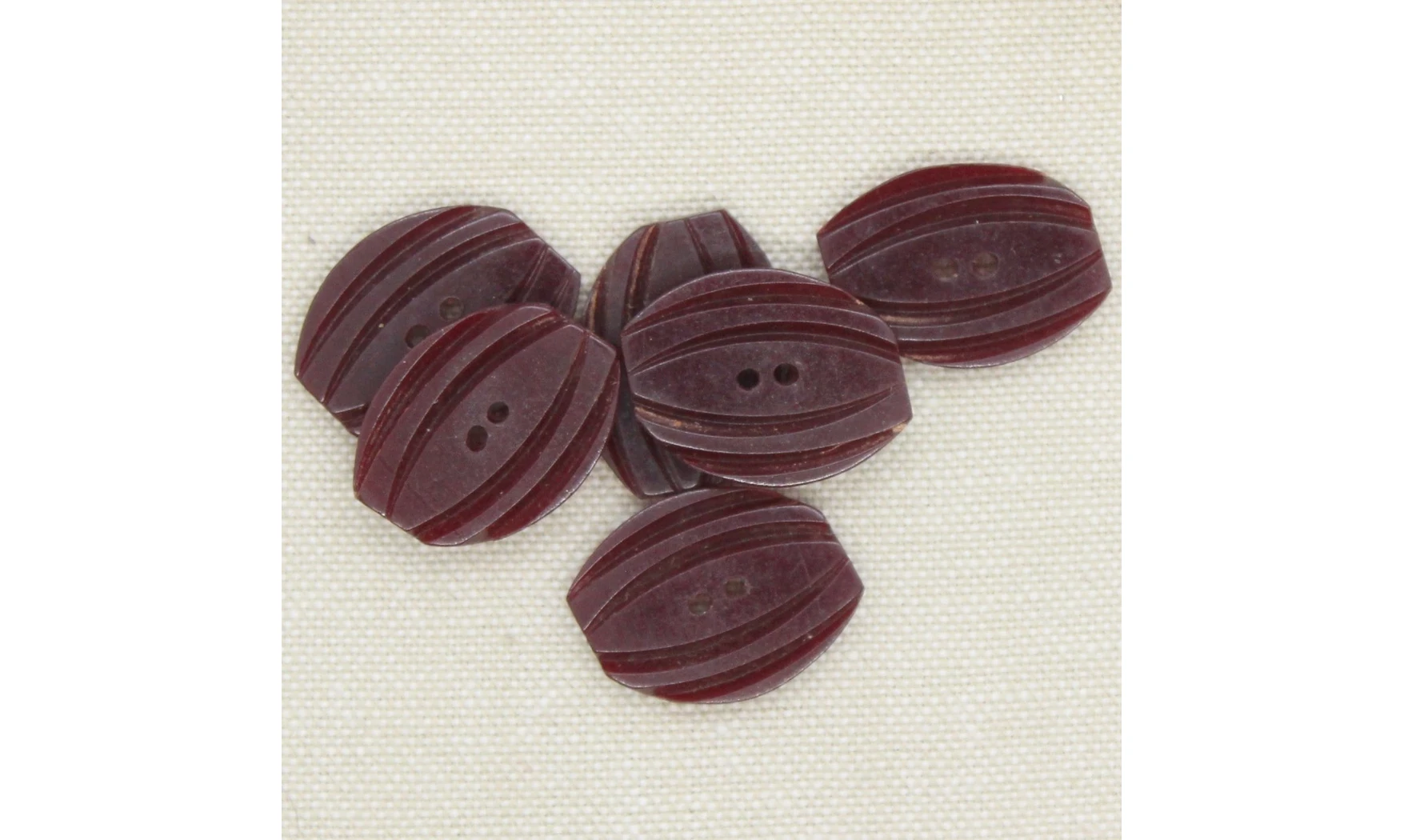 6 Boutons / 20MM / Ovoide, brun rouge