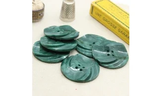 6 Boutons / 35MM / Vert marbré