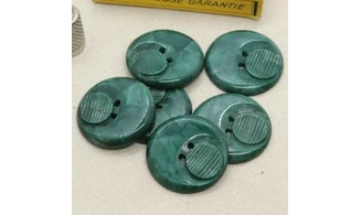 6 Boutons / 35MM / Vert marbré
