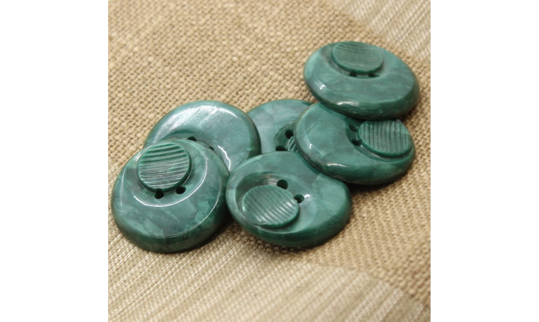 6 Boutons / 35MM / Vert marbré
