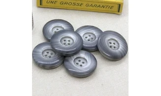 6 Boutons / 28MM / Gris zebré