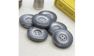 6 Boutons / 28MM / Gris zebré