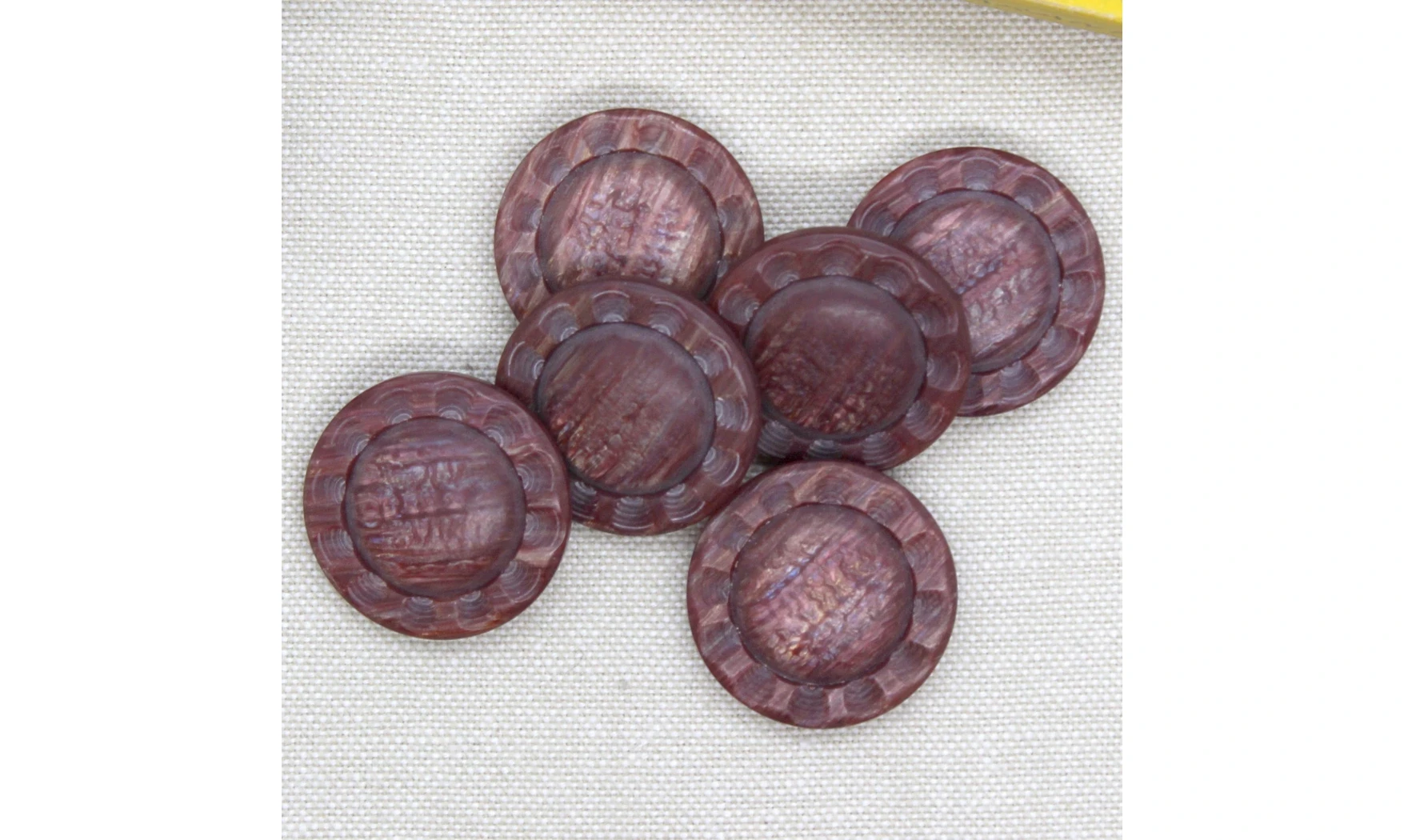 6 Boutons / 27MM / Fleur Rouge