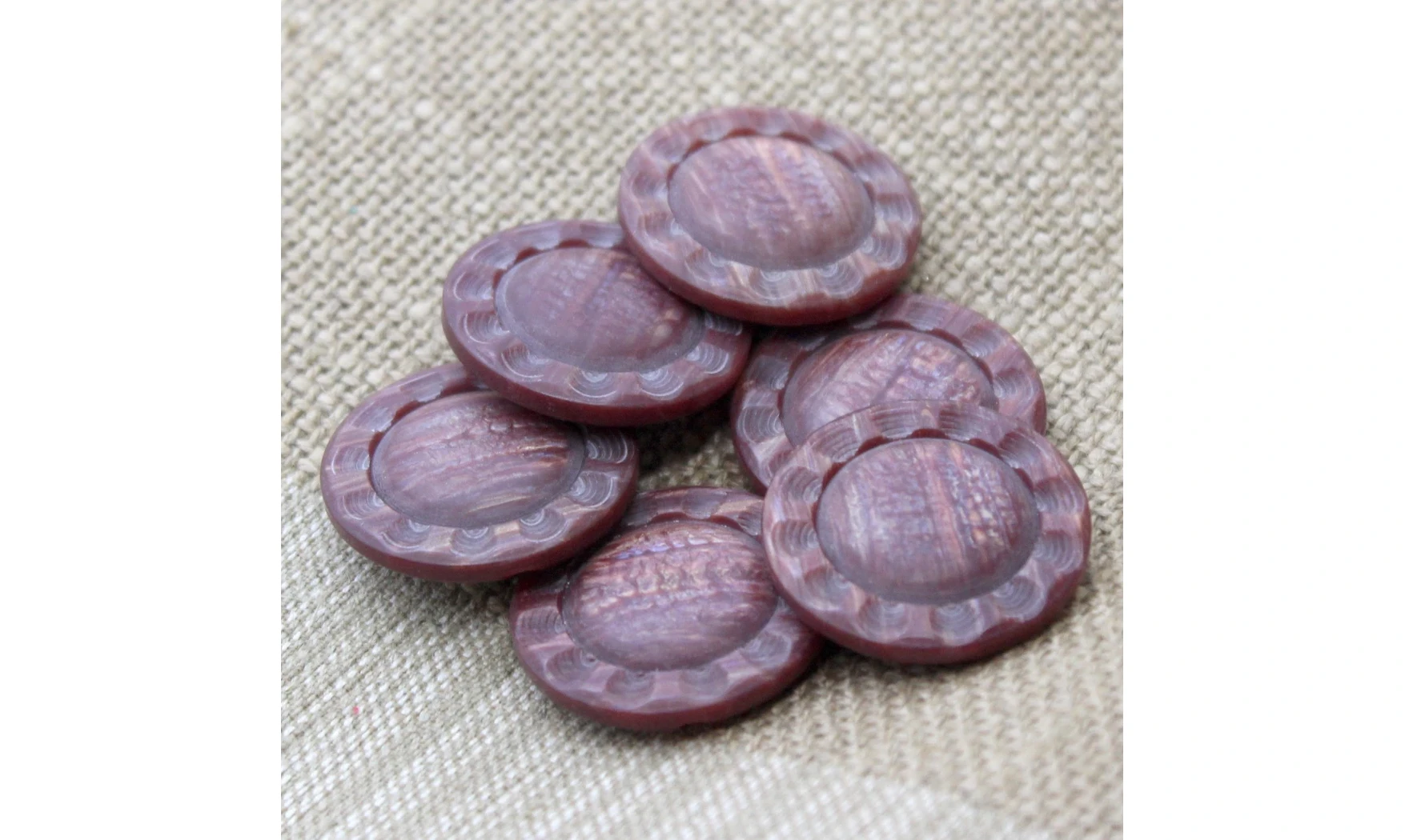 6 Boutons / 27MM / Fleur Rouge