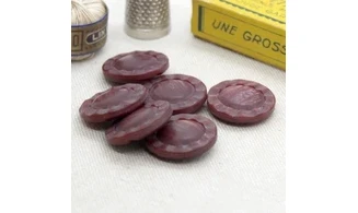 6 Boutons / 22MM / Fleur Rouge