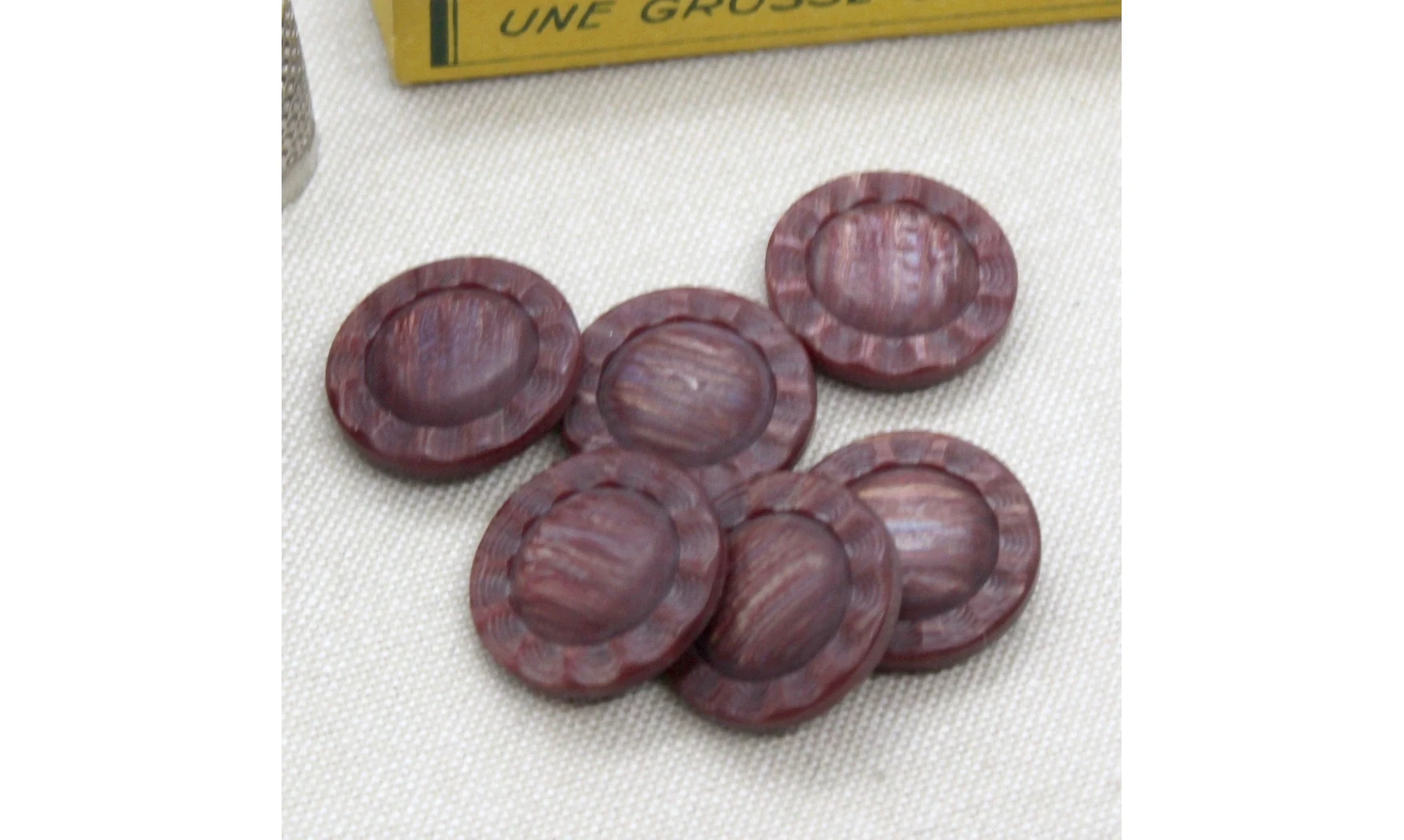 6 Boutons / 22MM / Fleur Rouge