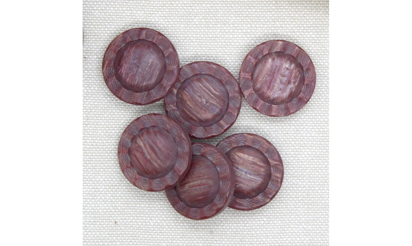6 Boutons / 22MM / Fleur Rouge