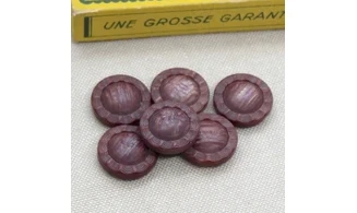 6 Boutons / 18MM / Fleur Rouge