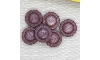 6 Boutons / 18MM / Fleur Rouge