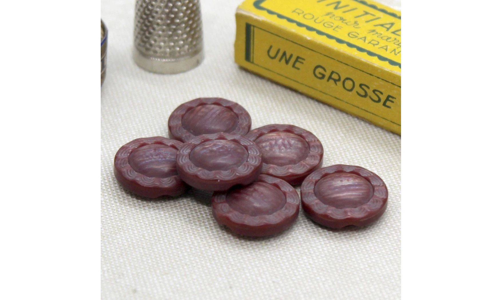 6 Boutons / 18MM / Fleur Rouge
