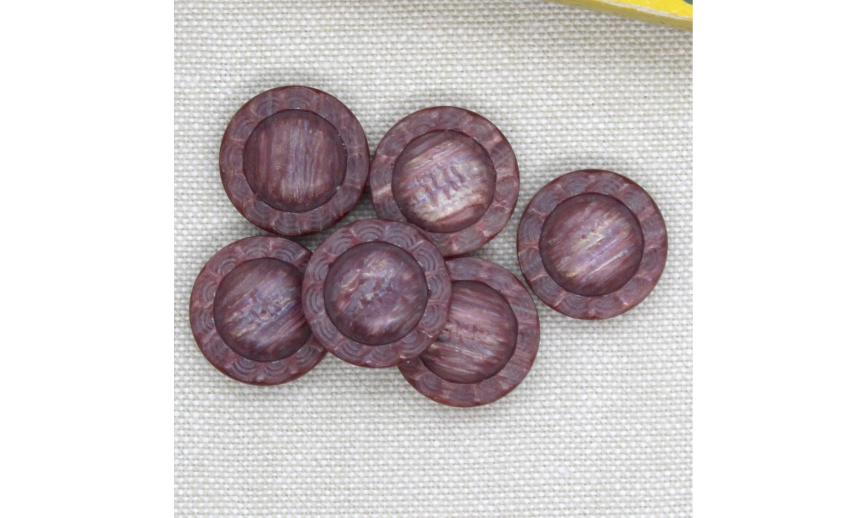 6 Boutons / 18MM / Fleur Rouge